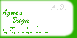 agnes duga business card